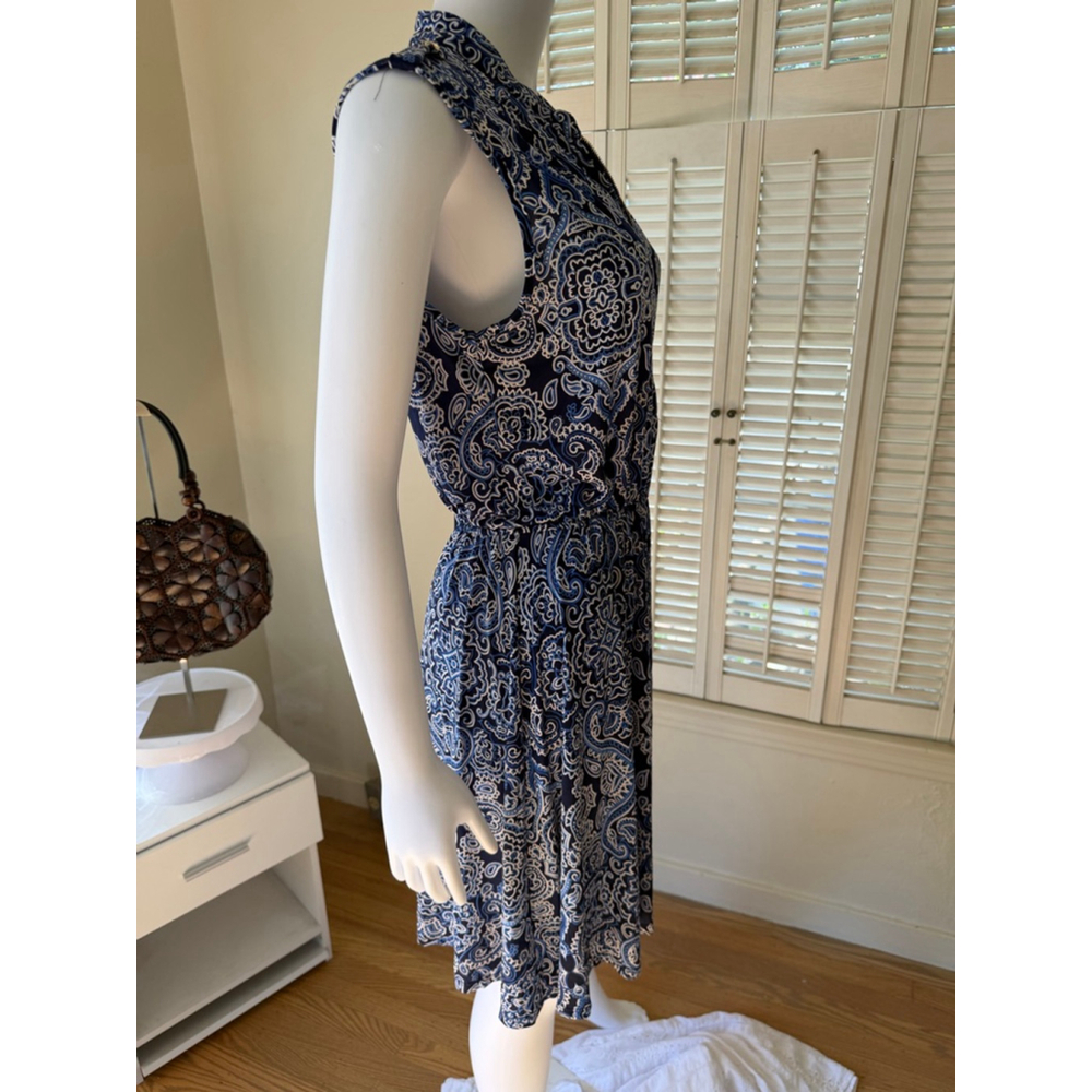 Women's PerSeption Concept Blue White Paisley Dress Xl - Picture 3 of 5